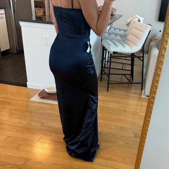 Windsor Navy blue satin gown - Picture 2 of 3